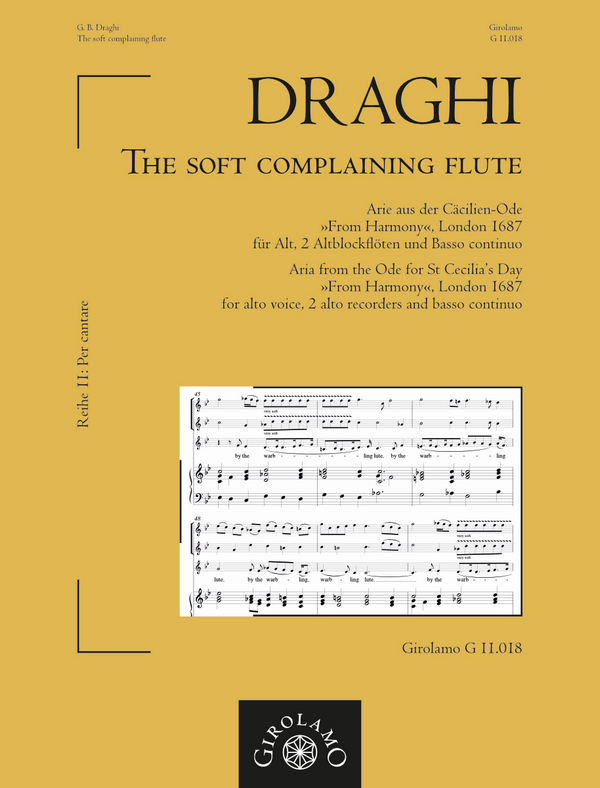 The soft complaining flute  für Alt, 2 Altblockflöten und Basso continuo  Partitur und Stimmen