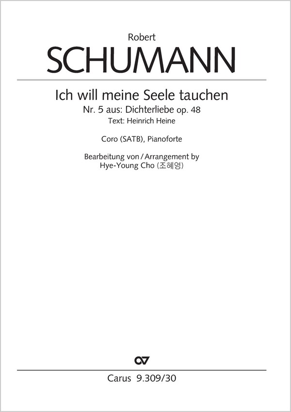 Ich will meine Seele tauchen&nbsp;&nbsp;Coro SATB, Pfte&nbsp;&nbsp;Partitur