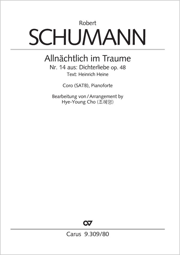 Allnächtlich im Traume&nbsp;&nbsp;Coro SATB, Pfte&nbsp;&nbsp;Partitur
