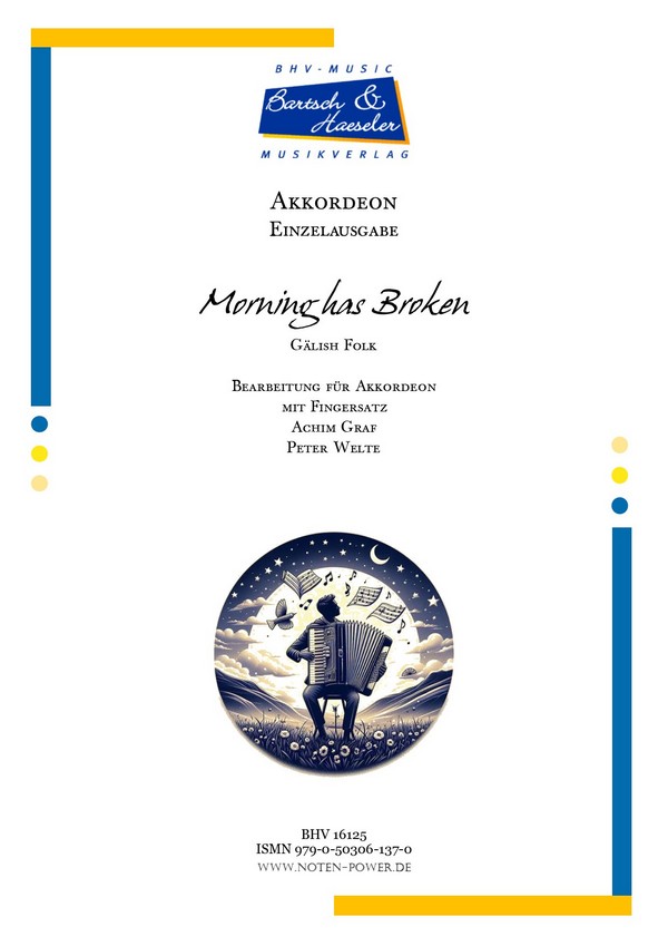 Morning has broken  für Akkordeon mit Fingersatz   
