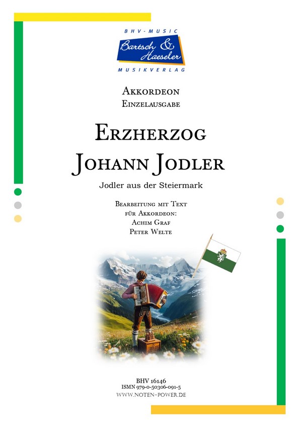 Erzherzog Johann Jodler (Jodler aus der Steiermark)  für Akkordeon mit Fingersatz   