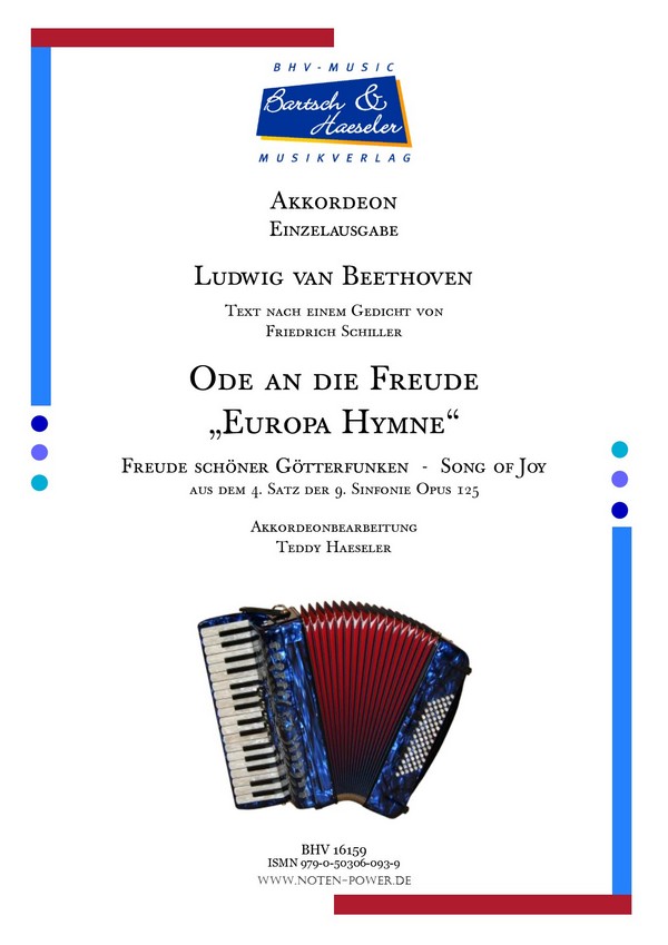 Ode an die Freude /  Europa Hymne  für Akkordeon   
