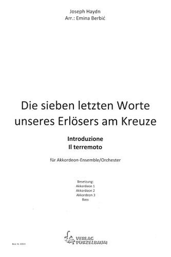 Die sieben letzten Worte unseres Erlösers am Kreuze  für Akkordeonorchester  Partitur