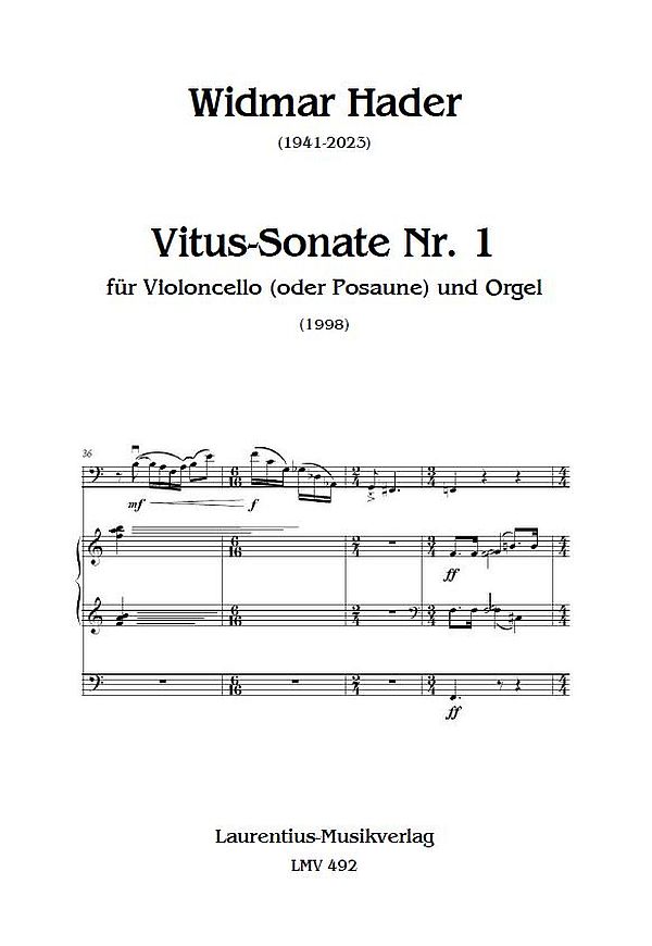 Vitus-Sonate Nr.1 (1998)  für Violoncello (oder Posaune) und Orgel   