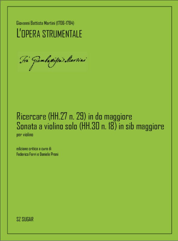 Ricercare in do maggiore e Sonata a violino solo in sib maggiore  per violino   