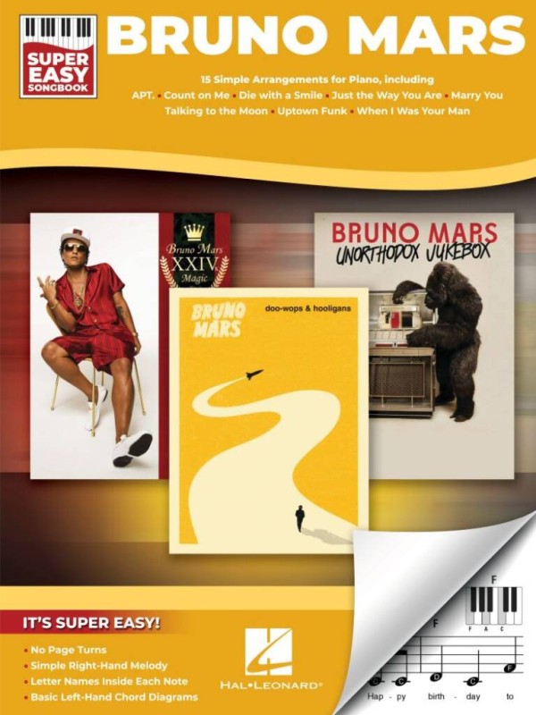 Bruno Mars - Super Easy Songbook&nbsp;&nbsp;Klavier&nbsp;&nbsp;Buch