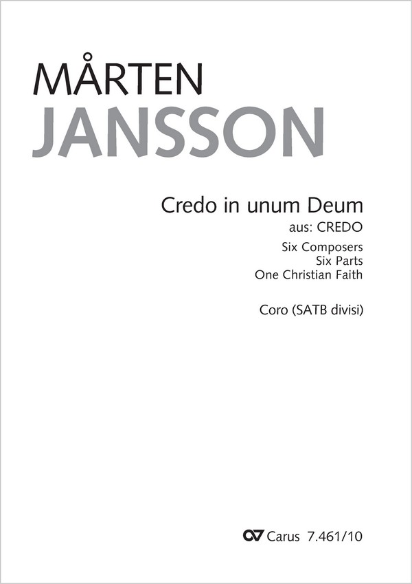 Credo in unum Deum  Coro SATB (divisi)  Partitur