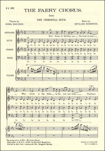 Faery Chorus from The Immortal Hour  SATB & Piano  