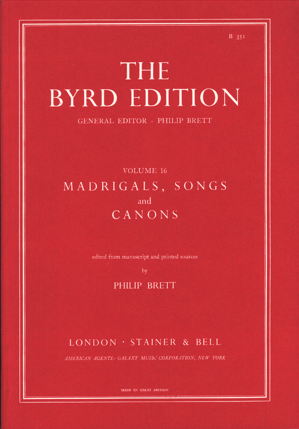 Madrigals, Songs and Canons  Choral  