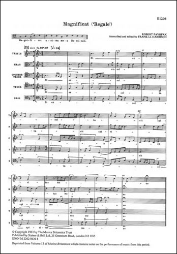 Magnificat 'Regale'  SATBaB unaccompanied  
