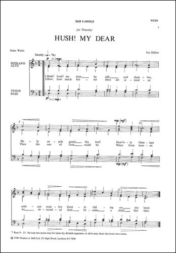 Hush my dear!&nbsp;&nbsp;SATB&nbsp;&nbsp;