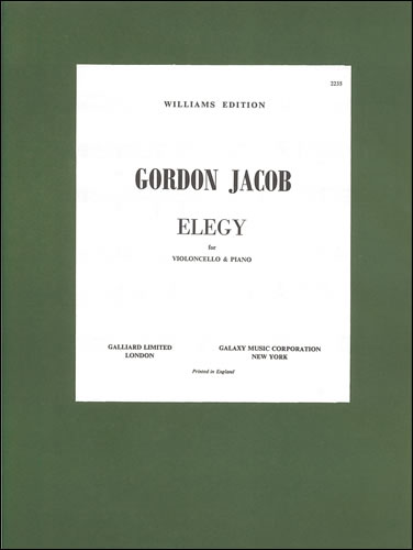 Elegy for Cello and Piano  Cello and Piano  