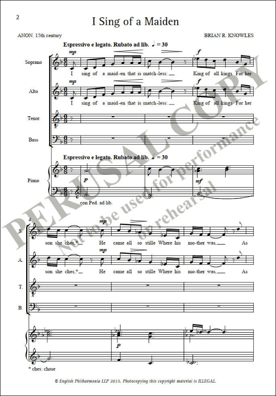 I Sing of a Maiden (SATB)&nbsp;&nbsp;SATB&nbsp;&nbsp;