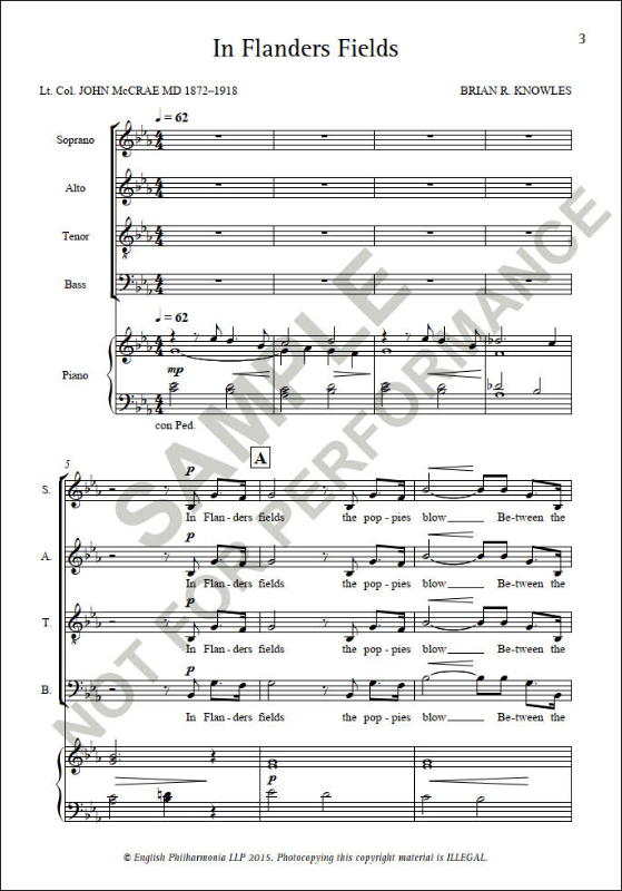 In Flanders Fields (SATB)&nbsp;&nbsp;SATB&nbsp;&nbsp;