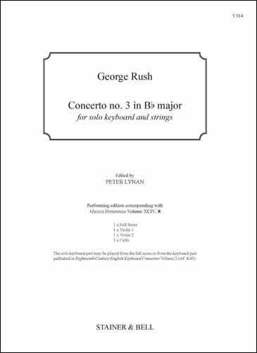 Concerto no. 3 in B flat major. Score & Parts  Solo Organ and Strings  