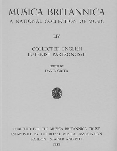 Collected English Lutenist Partsongs II  Score  