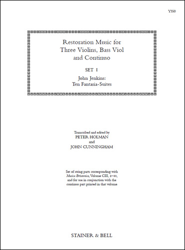 Restoration Music for Three Violins: String Parts Set 1&nbsp;&nbsp;3 Vln, Bass Viol and Continuo&nbsp;&nbsp;