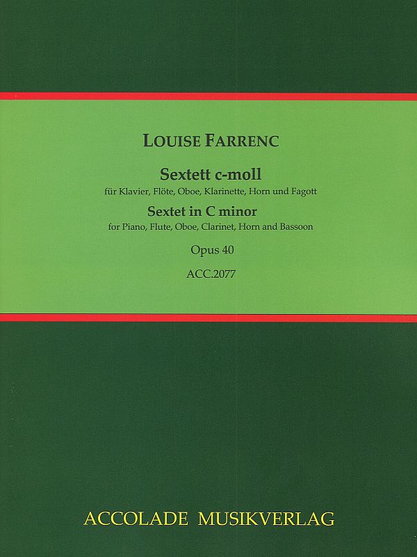 Sextett c-Moll  für Klavier, Flöte, Oboe, Klarinette, Horn und Fagott  Klaiverpartitur und Stimmen