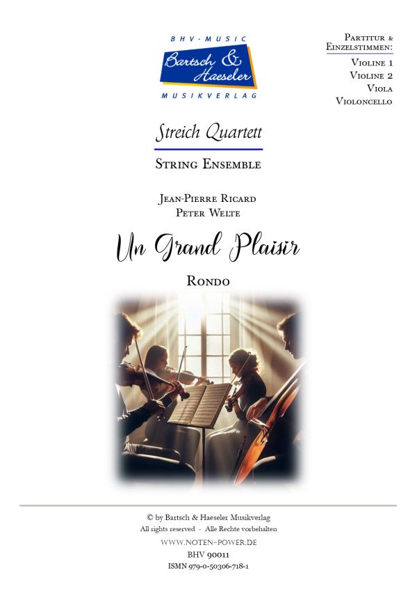 Un Grand Plaisier (Rondo)  für Streichquartett  Partitur und Stimmen