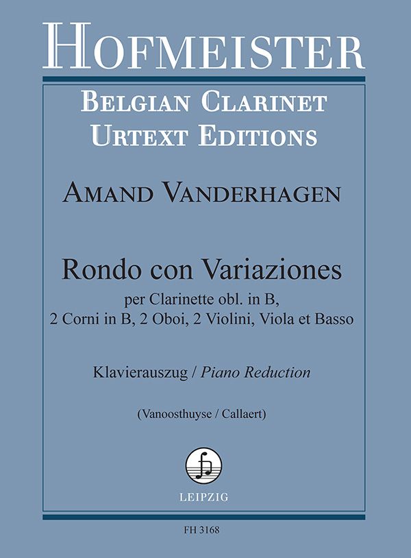 Rondo con variaziones&nbsp;&nbsp;für Klarinette obl., 2 Hörner, 2 Oboen, 2 Violinen, Viola, Basso&nbsp;&nbsp;Klavierauszug mit Solostimme