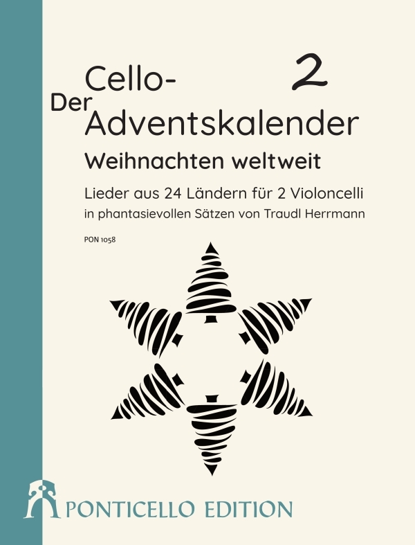 Der Cello-Adventskalender Band 2  für 2 Violoncelli (mit Text)  Spielpartitur