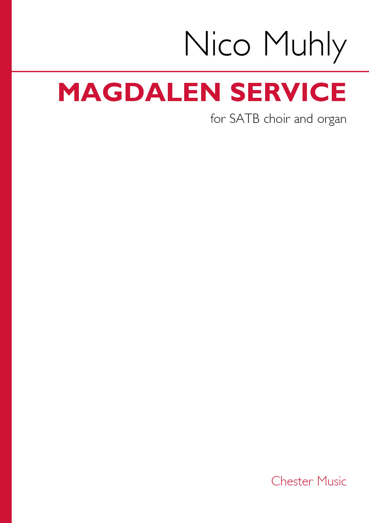 Magdalen Service&nbsp;&nbsp;SATB and Organ&nbsp;&nbsp;Chorpartitur