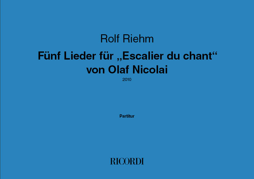 Fünf Lieder&nbsp;&nbsp;Chor&nbsp;&nbsp;Partitur