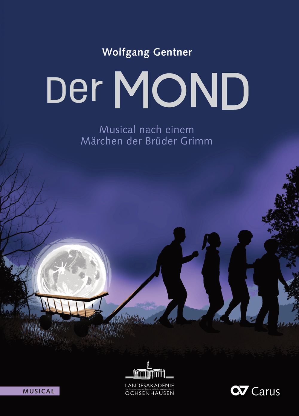 Der Mond&nbsp;&nbsp;12stg Kinderchor, Sologruppe, Pfte, Fl, Clt, Drumset, [Bass, Perc (12 Ausführende)]&nbsp;&nbsp;Dirigierpartitur