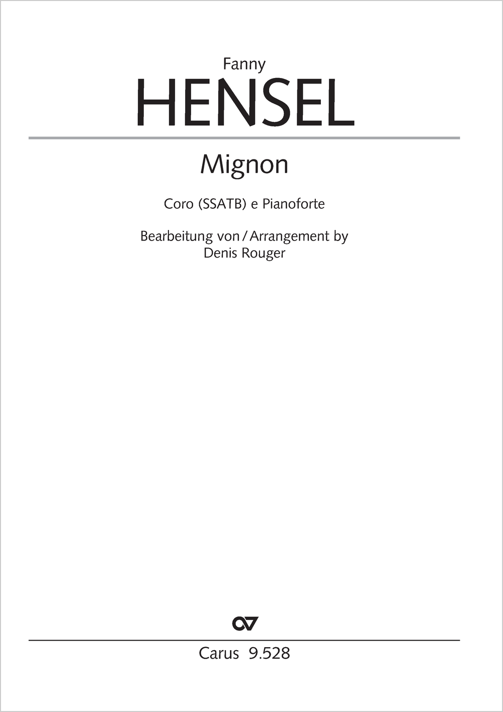 Mignon  Coro SSATB, Pfte  Partitur