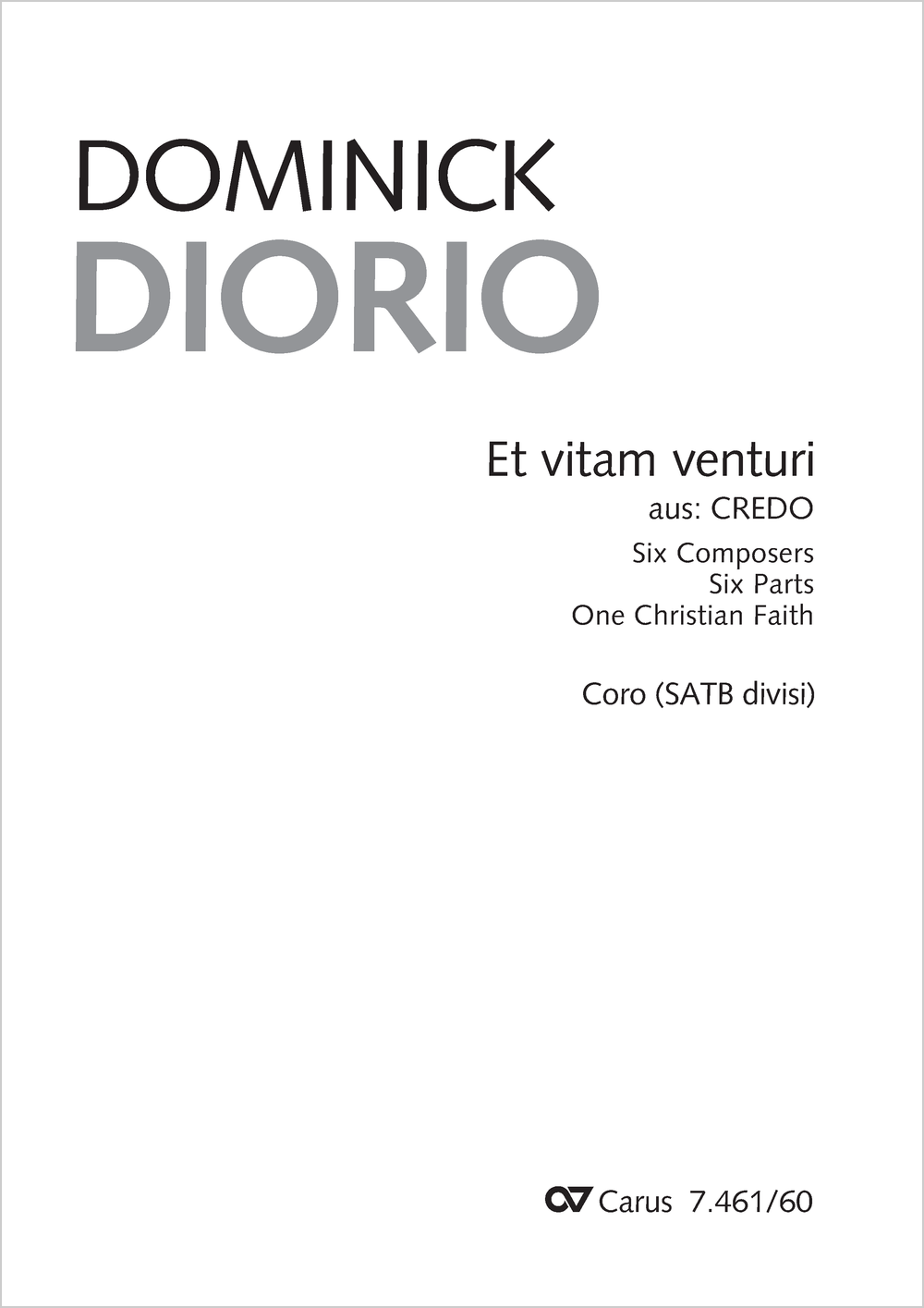 Et vitam venturi&nbsp;&nbsp;Coro SATB (divisi)&nbsp;&nbsp;Partitur