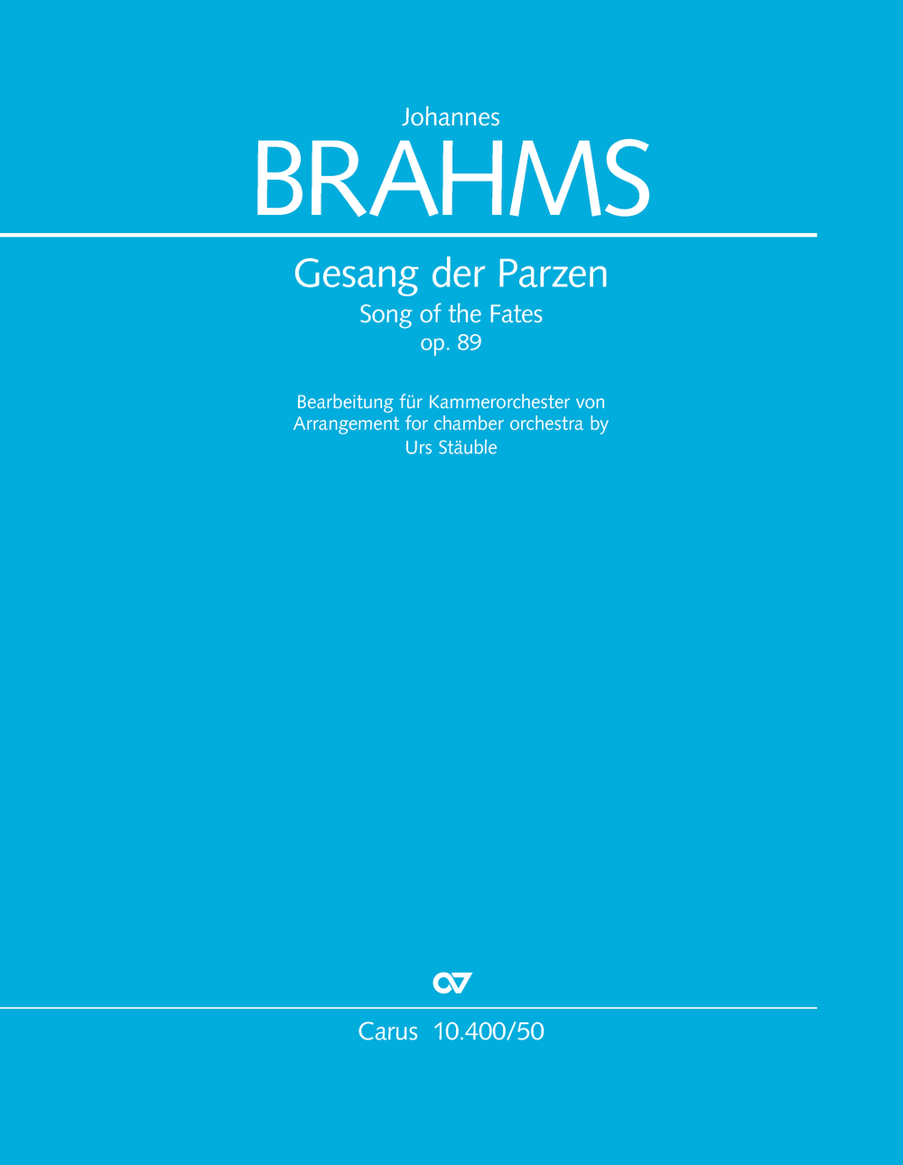 Gesang der Parzen (Song of the Fates) op.89&nbsp;&nbsp;für gem Chor (SAATBB) und Kammerorchester&nbsp;&nbsp;Dirigierpartitur