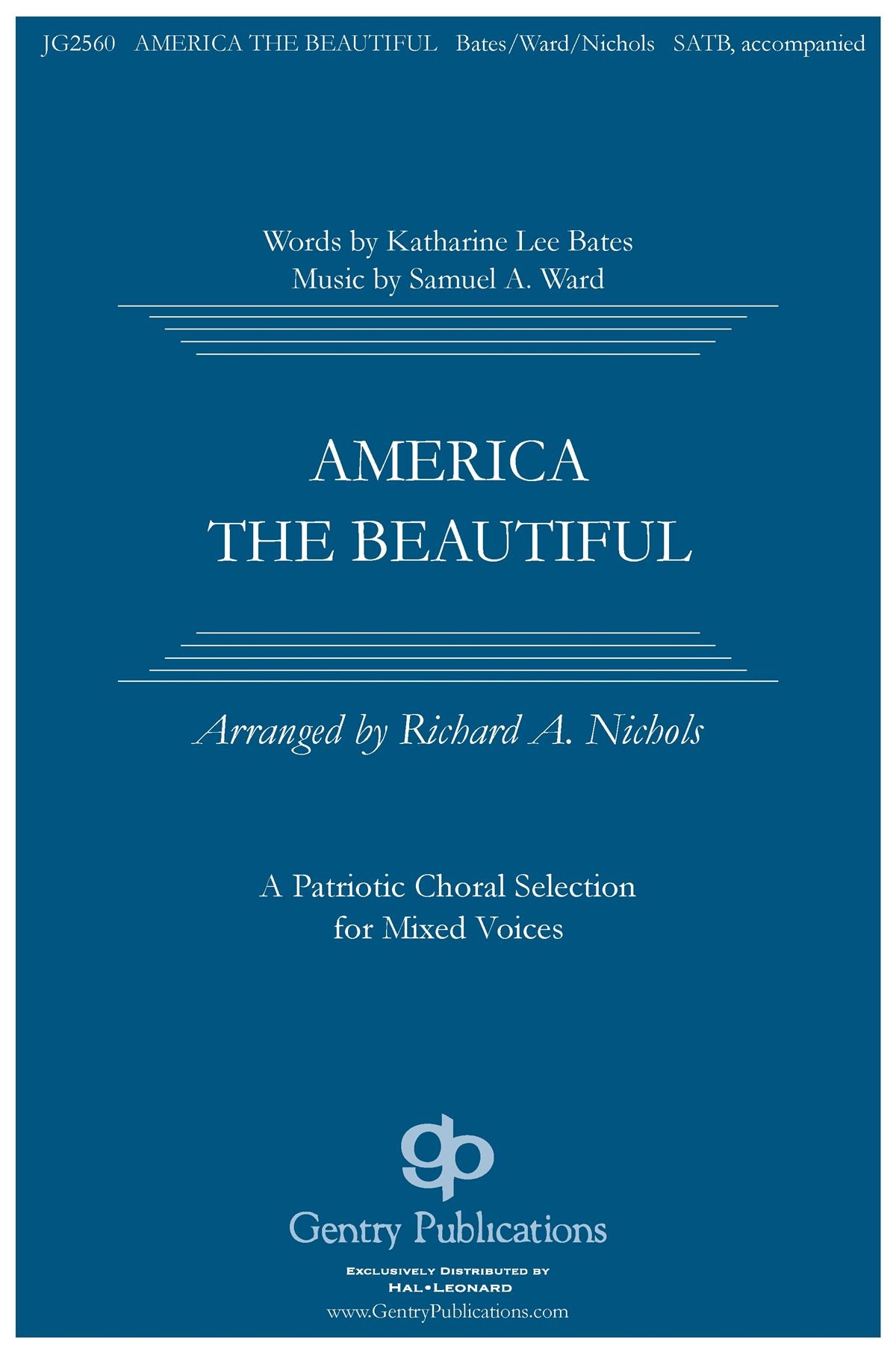America the Beautiful&nbsp;&nbsp;SATB&nbsp;&nbsp;Chorpartitur