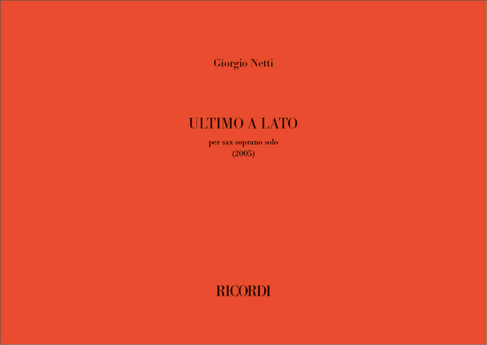 Ultimo a lato&nbsp;&nbsp;Soprano Saxophone&nbsp;&nbsp;Buch + Einzelstimme(n)