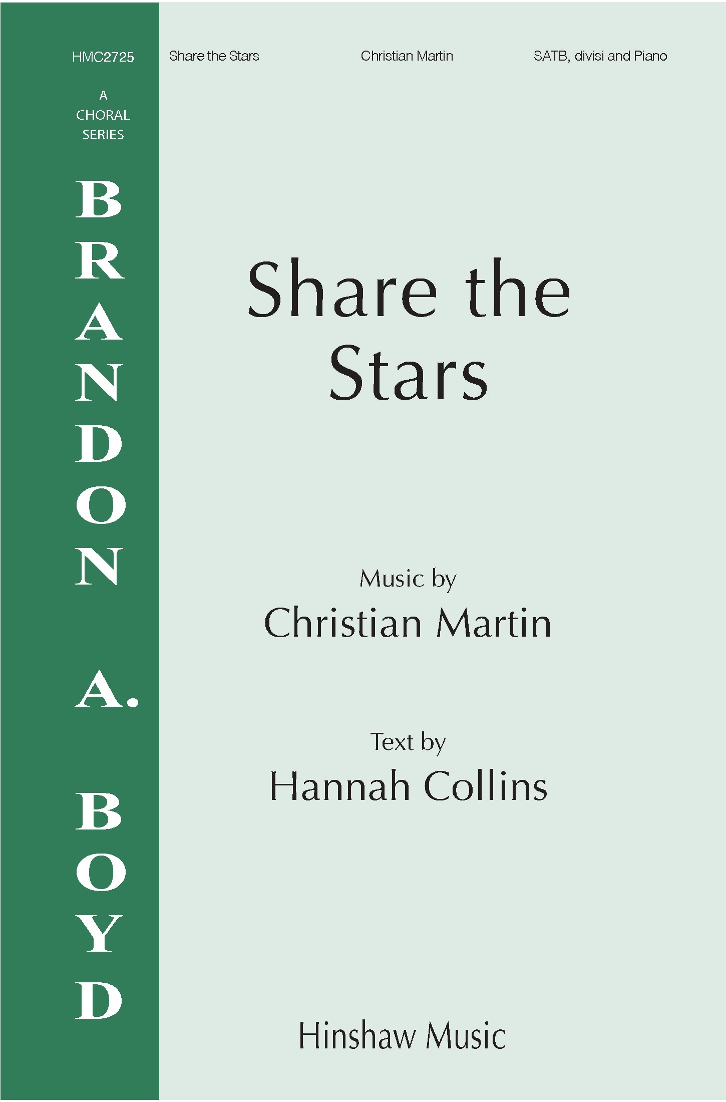 Share The Stars&nbsp;&nbsp;SATB&nbsp;&nbsp;Chorpartitur