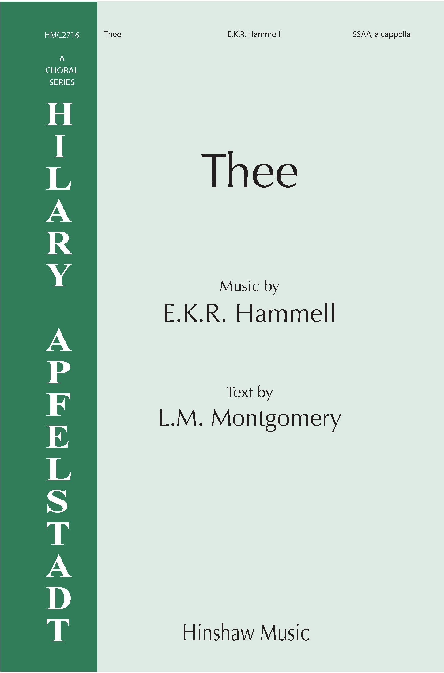 Thee&nbsp;&nbsp;SSAA a Cappella&nbsp;&nbsp;Chorpartitur