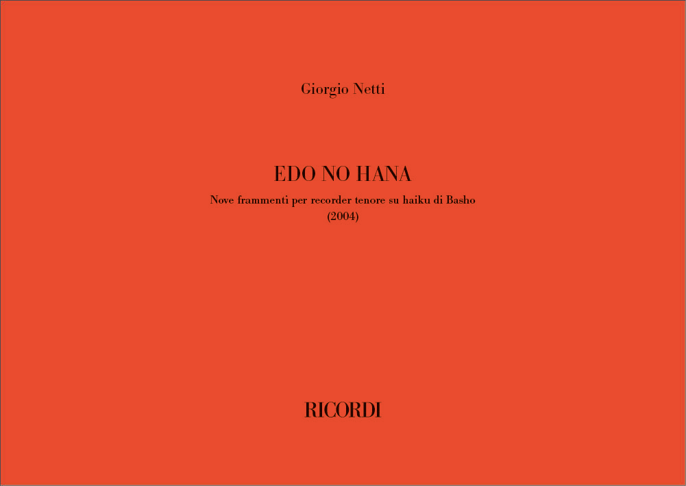 Edo no hana&nbsp;&nbsp;Blockflöte&nbsp;&nbsp;Buch + Einzelstimme(n)