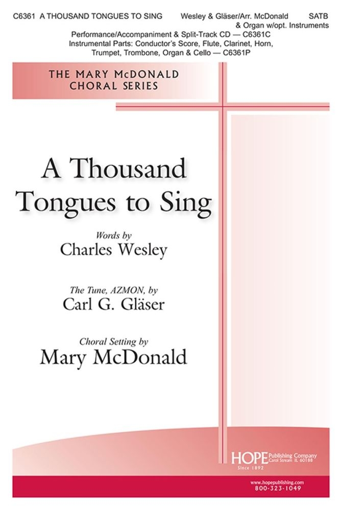 A Thousand Tongues to Sing  SATB and Organ  Chorpartitur