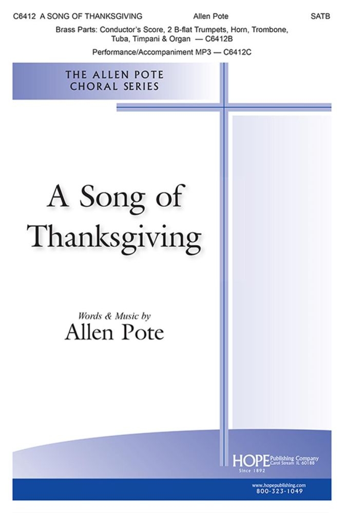 A Song of Thanksgiving  SATB and Ensemble  Chorpartitur