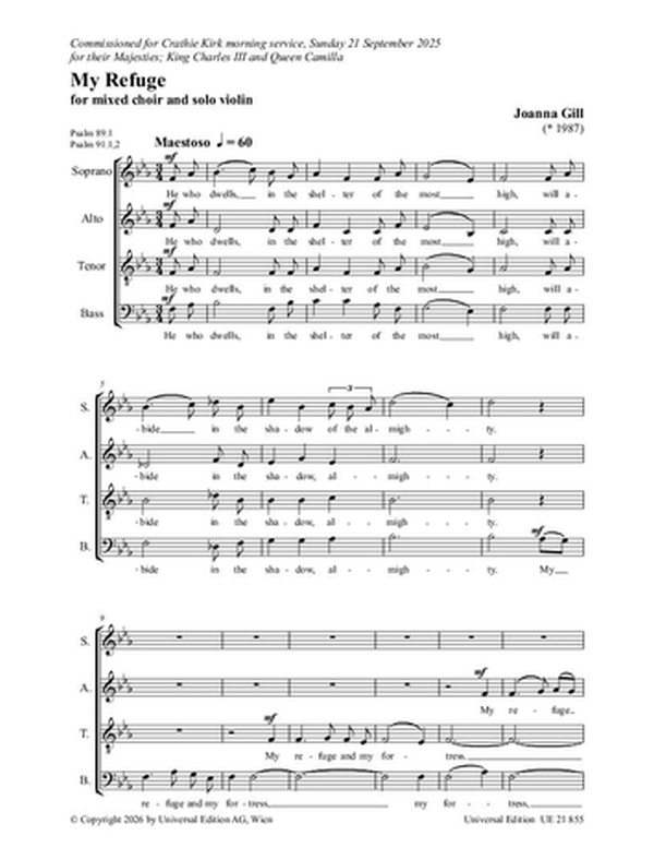 My Refuge&nbsp;&nbsp;gemischten Chor a cappella&nbsp;&nbsp;Chorpartitur