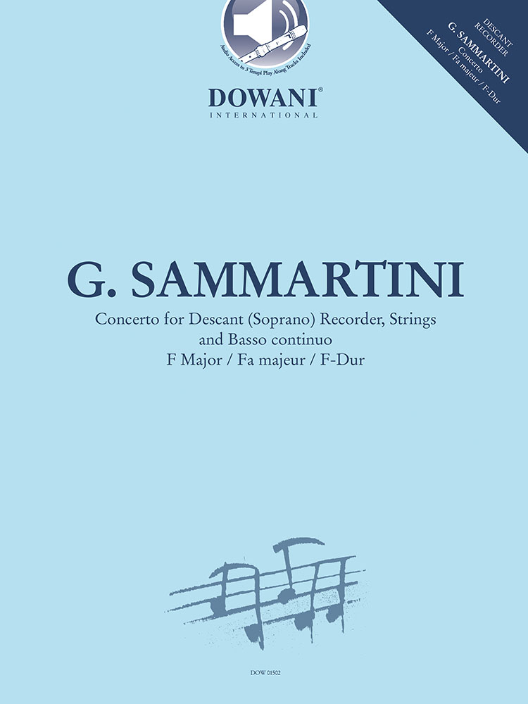 Concerto for Descant Recorder, Strings, B.c. in F&nbsp;&nbsp;Sopranblockflöte und Klavier&nbsp;&nbsp;Buch + Einzelstimme + Online-Audio