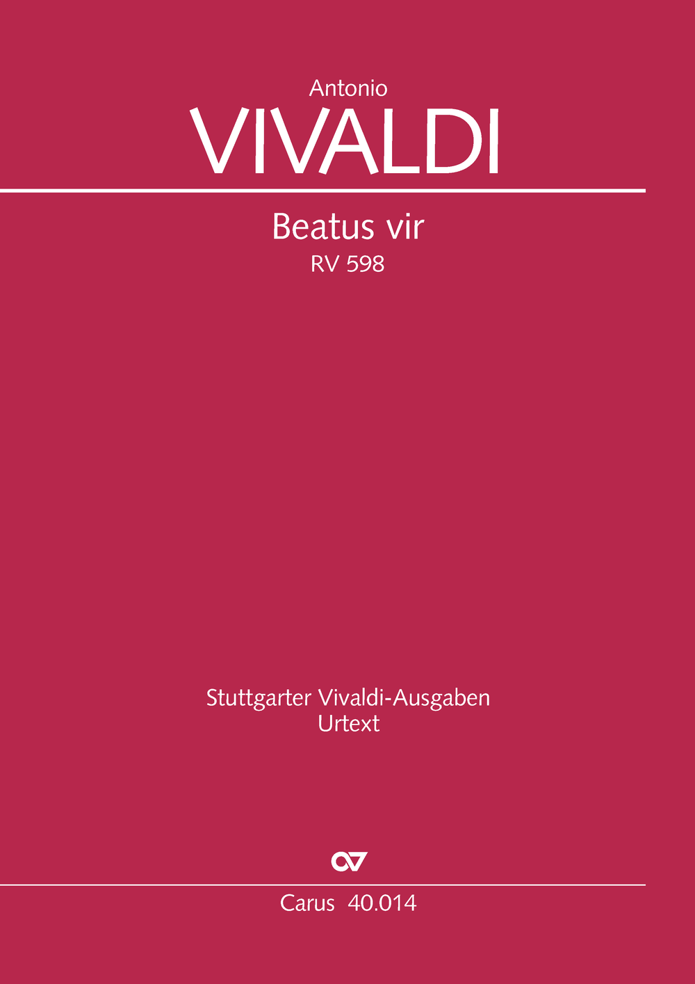 Beatus vir&nbsp;&nbsp;Soli SSA, Coro SATB, 2 Vl, Va, Bc&nbsp;&nbsp;Dirigierpartitur