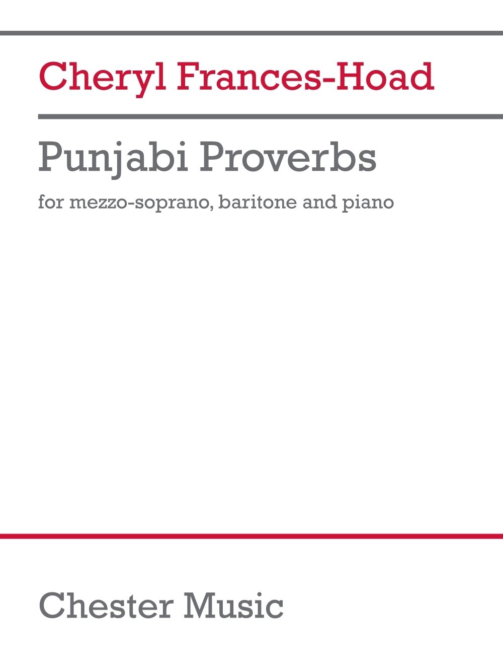 Punjabi Proverbs&nbsp;&nbsp;Mezzo-Soprano, Baritone and Piano&nbsp;&nbsp;Buch