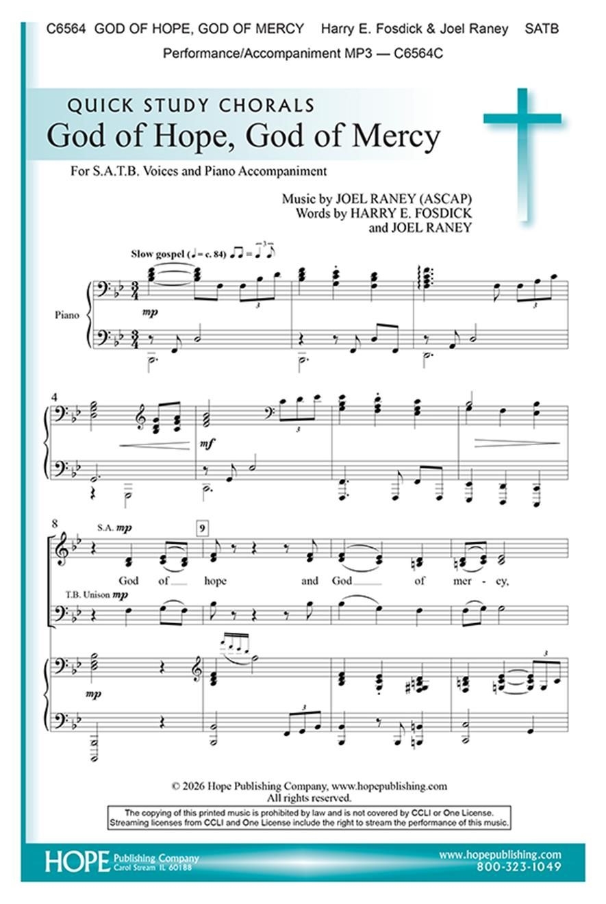 God of Grace, God of Mercy&nbsp;&nbsp;SATB and Piano&nbsp;&nbsp;Chorpartitur