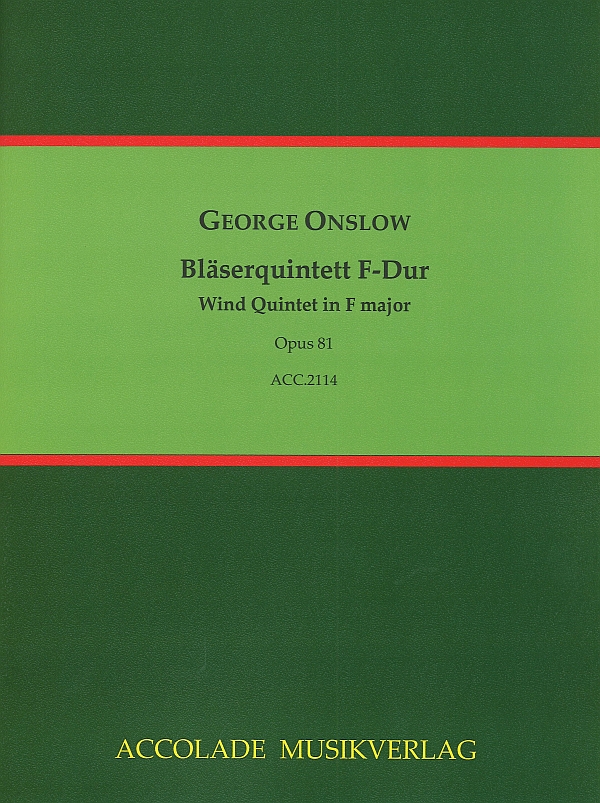 Bläserquintett F-Dur op.81&nbsp;&nbsp;für Flöte, Oboe, Klarinette, Horn und Fagott&nbsp;&nbsp;Partitur und Stimmen