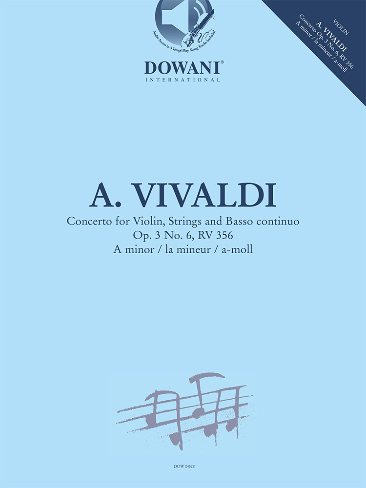Concertino Op. 3 No. 6, RV 356 in A-Minor&nbsp;&nbsp;Violine und Klavier&nbsp;&nbsp;Buch + Einzelstimme + Online-Audio