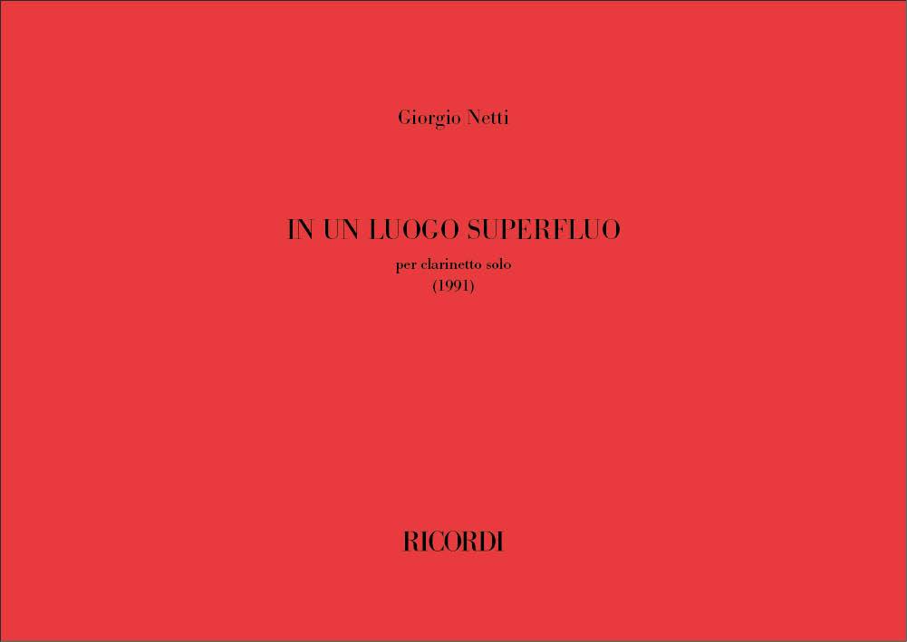 In un luogo superfluo&nbsp;&nbsp;Klarinette&nbsp;&nbsp;Buch + Einzelstimme(n)