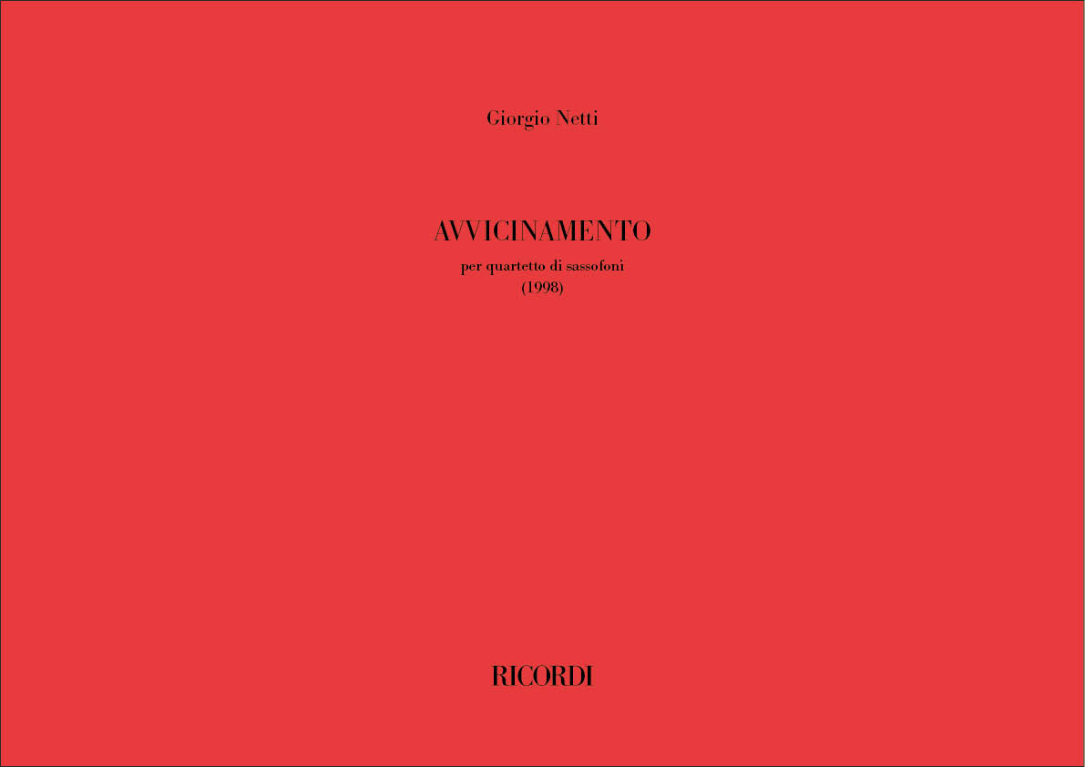 Avvicinamento&nbsp;&nbsp;Saxophonquartett&nbsp;&nbsp;Partitur