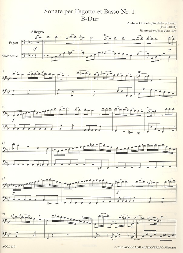 2 Sonaten für Fagott und Violoncello