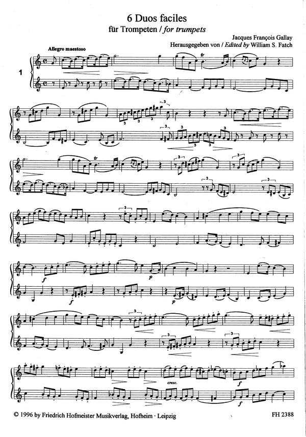 6 Duos faciles op.41 für 2 Trompeten