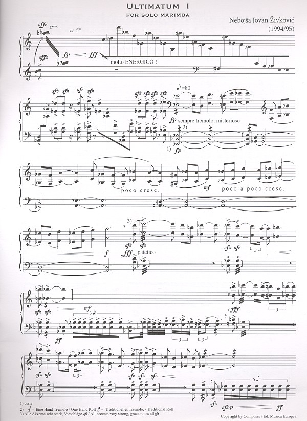 Ultimatum 1 für Marimba solo